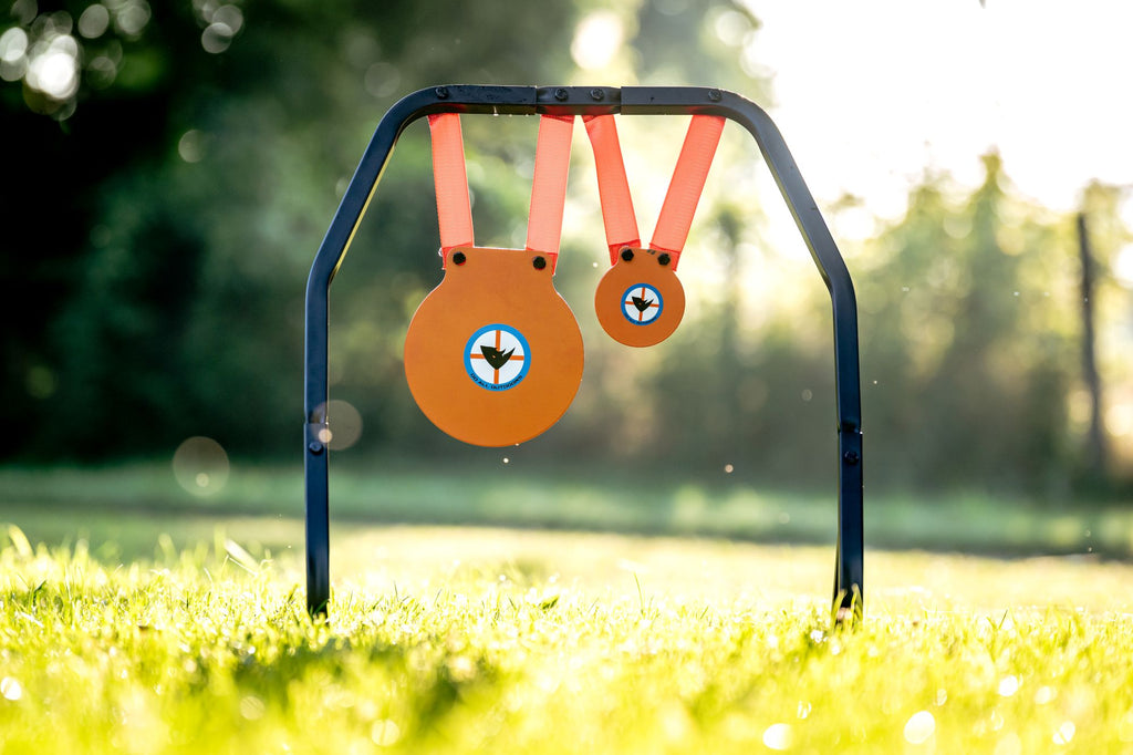 High Caliber 2-Target Steel Gong Stand